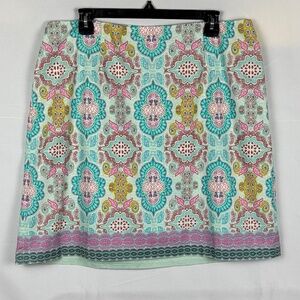Talbots Womens Knee Length Pencil Skirt Elastic side Sz 14P Preppy Spring Resort